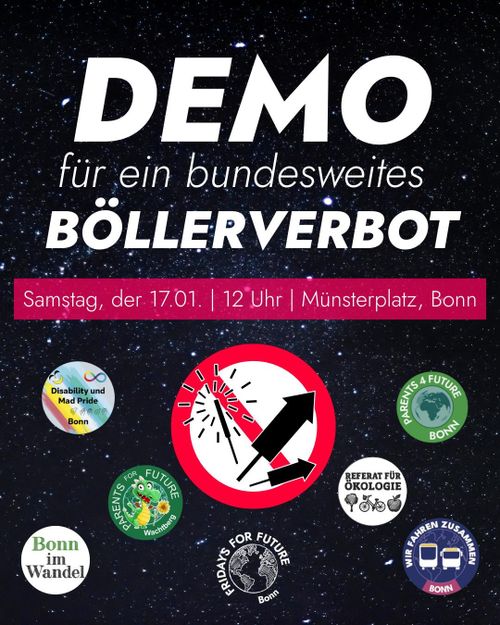 Demo für ein bundesweites Verbot von Silvesterböllern