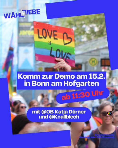 "Waehl Liebe"  Demo zur bundesweiten CSD Kampagne Winter 