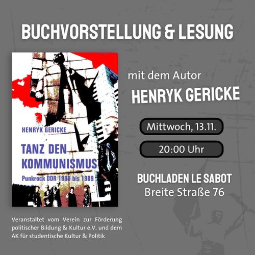 Lesung im Rahmen des Lesetresen "Tanz den Kommunismus" zu Punkrock in der DDR