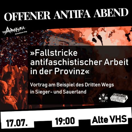 Offener Antifa Abend »Fallstricke antifaschistischer Arbeit in der Provinz«