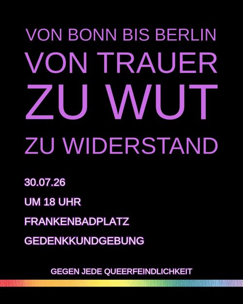Gedenkkundgebung »Von Bonn bis Berlin: Von Trauer, zu Wut, zu Widerstand«