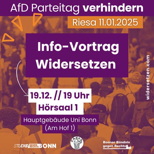 Info-Vortrag »AfD-Parteitag in Riesa #Widersetzen«