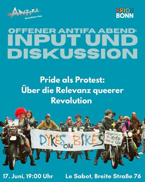 Offener Antifa Abend: Pride als Protest: über die Relevanz queerer Revolution 