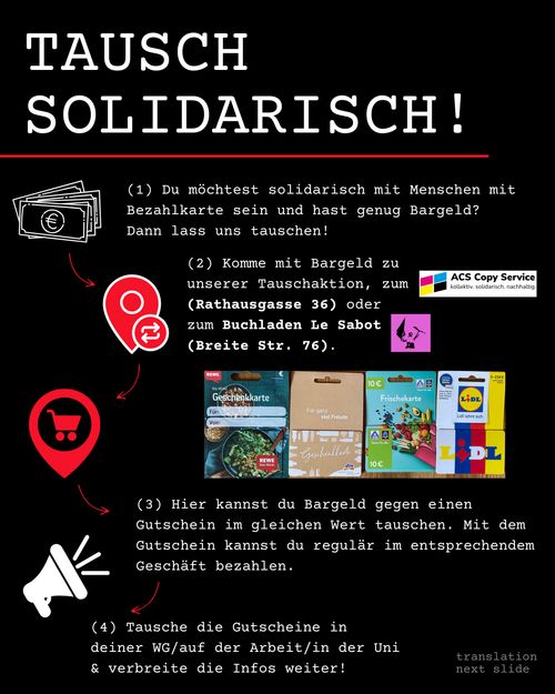 Bezahlkarte abschaffen! Tausch-Aktion gegen die Bezahlkarte