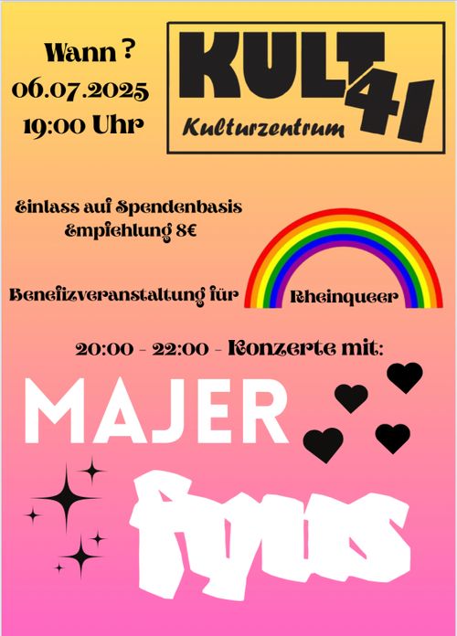 Benefiz-Konzert für RheinQueer – Flagge zeigen am 6. Juli 2025!