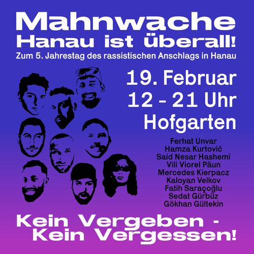 Mahnwache: Hanau ist überall - kein Vergeben, kein Vergessen!