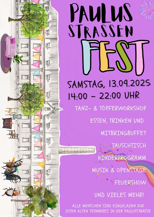 Jute alte Spinnerei - politisches Straßenfest in der Paulusstraße