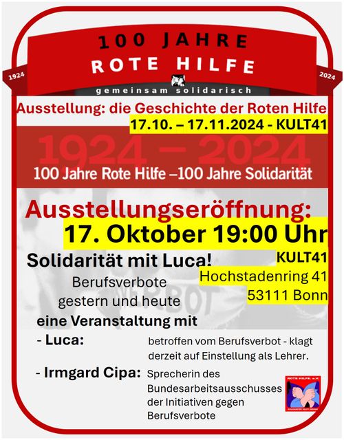 Ausstellungseröffnung: 100 Jahre Rote Hilfe