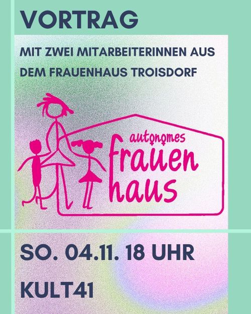 Vortrag von zwei Mitarbeiterinnen aus dem Frauenhaus 🗣️