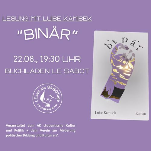 Lesung „Binär“ mit Luise Kamisek