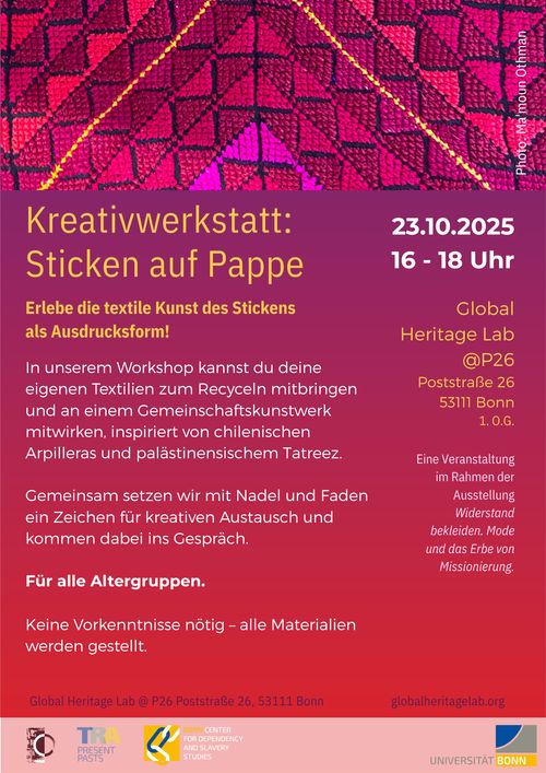 Kreativwerkstatt: Sticken auf Pappe 