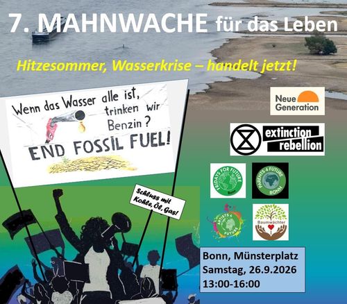 7. Bonner Mahnwache für Klimaschutz, Lebensgrundlagen und Demokratie
