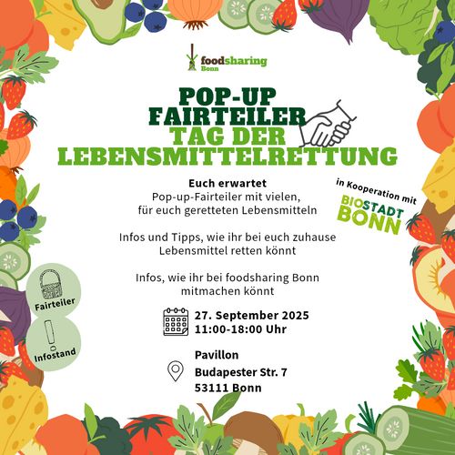 Tag der Lebensmittelrettung - Pop-Up Fairteiler von foodsharing mit der Bio-Stadt Bonn